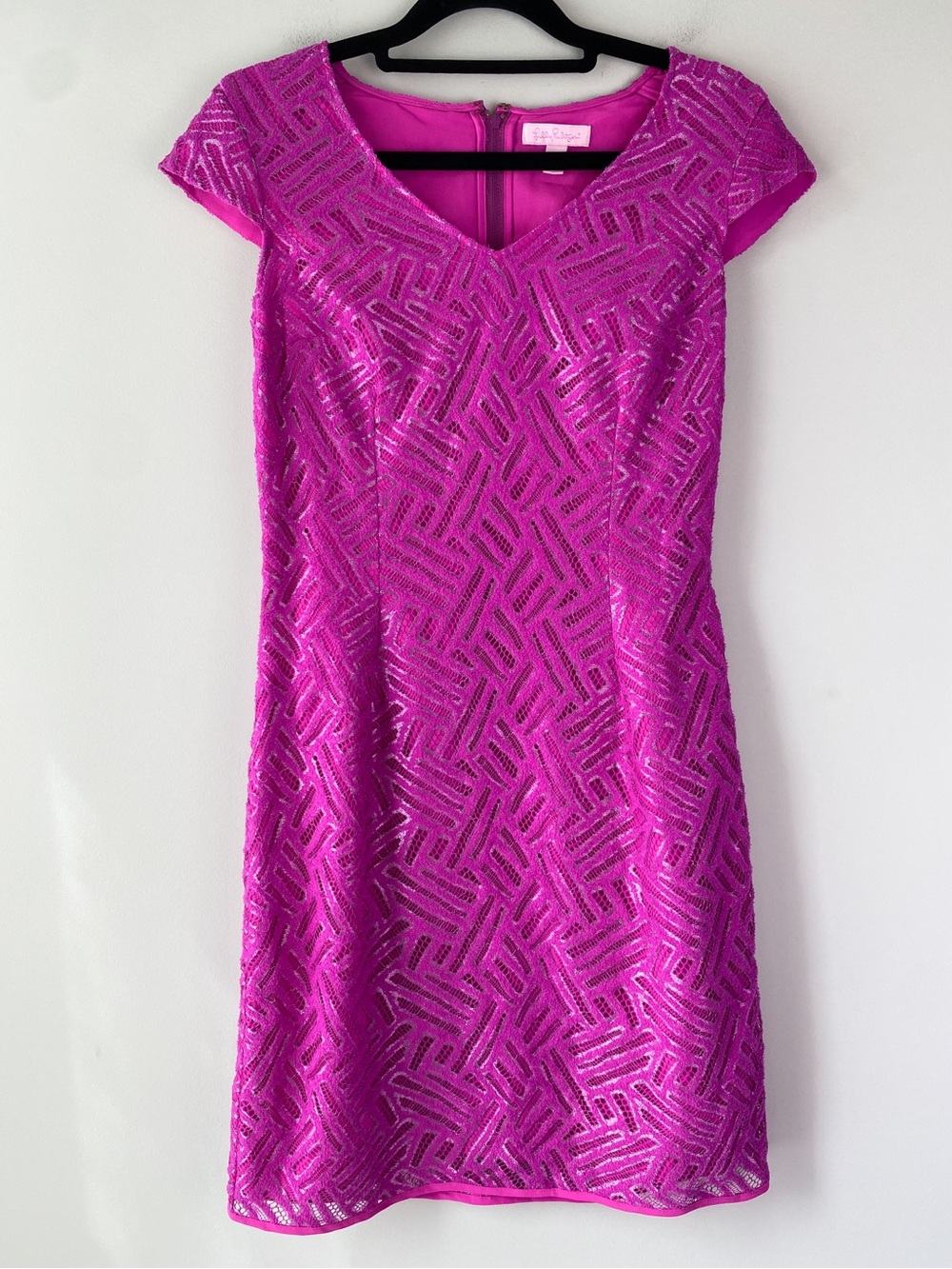Lilly Pulitzer Womens Selassie Metallic Shift Dress 0 Va Voom Purple Mini Bamboo